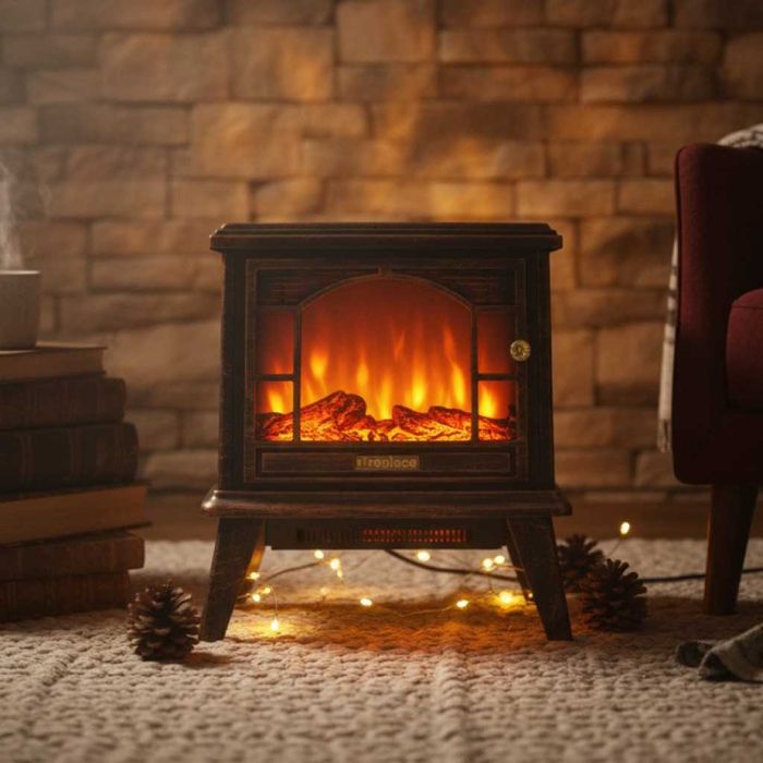 Ретро камина с ефект на пламък