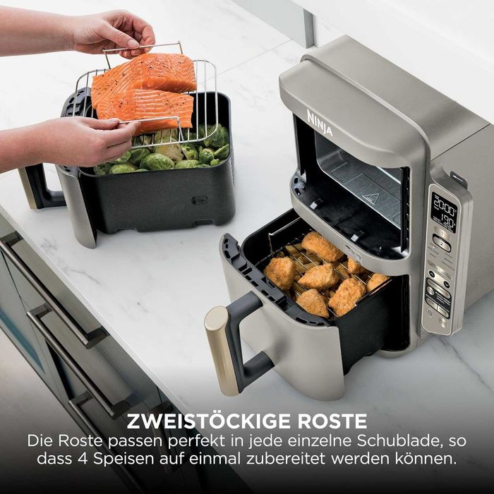 Нов Фритюрник с Горещ Въздух Air Fryer Ninja - Double Stack SL451EU XL Smart Cook, 9.5 л, 2 Години Гаранция