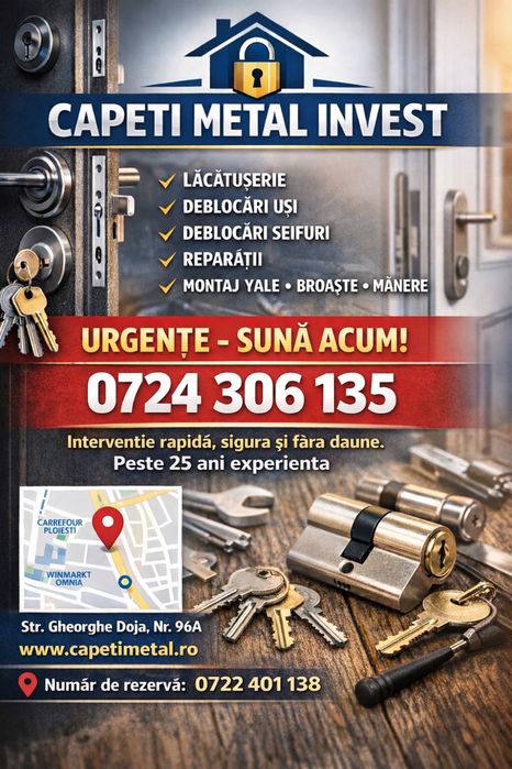 Lacatus , Deblocari Usi metalice, termopan, Seifuri, Ploiesti Prahova