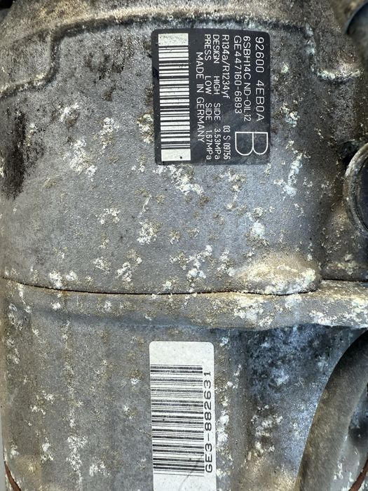 Компресор NISSAN QASHQAI J11 1,6HDI Euro 5 2015г 926004EB0A