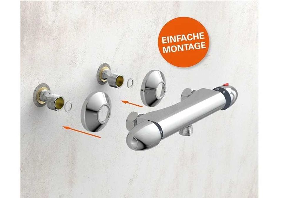 Модерен, дизайнерски термостатен смесител.