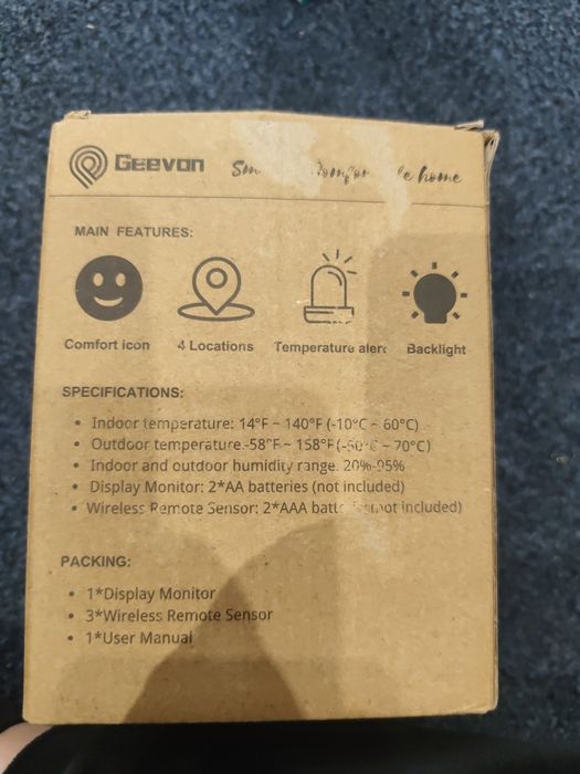 Безжичен термометър Geevon с 3 сензора – НОВ