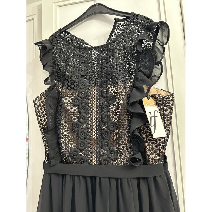 BF lichidare- Rochie cocktail eleganta midi cu dantela 42-44 - produs