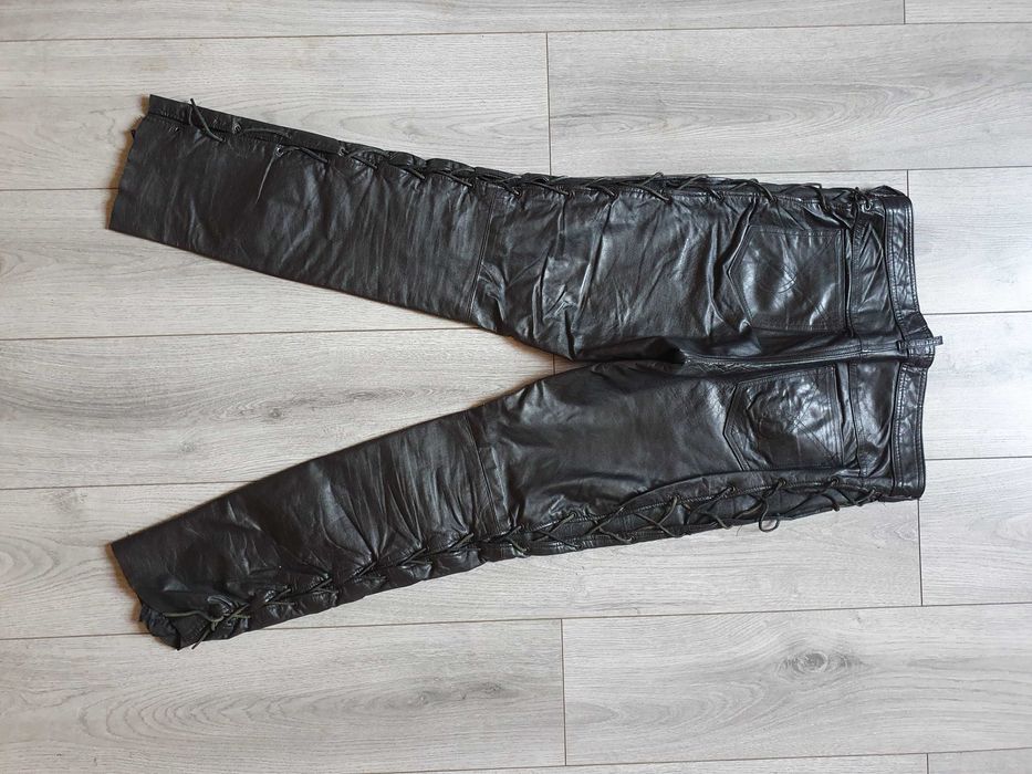 Pantaloni de piele PANTERA cu sireturi - Marimea 32 (Talie 82 cm)