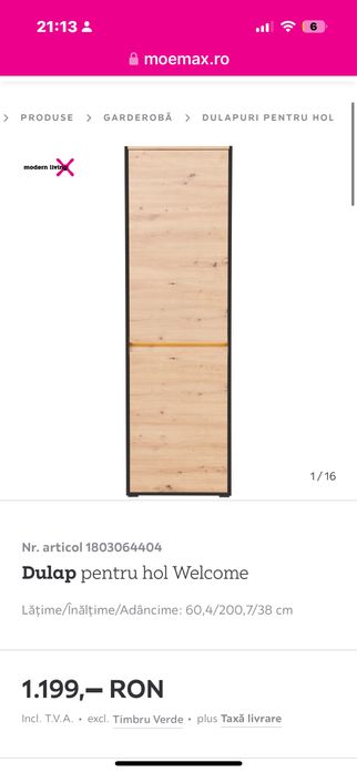 Vand dulap momax pantofi/haine