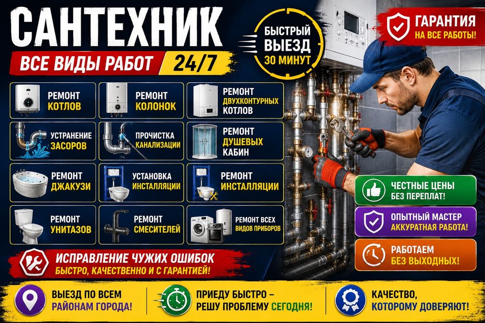Сантехник / Ремонт котла/не дорого . Santexnik. сантехник. 24на7