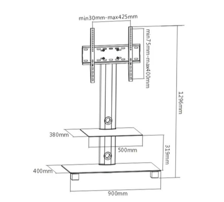 Stand TV sticlă neagră