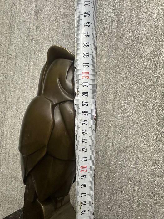 Уникална Бронзова Сова Art Deco – Оригинална Френска Скулптура, Cezaro