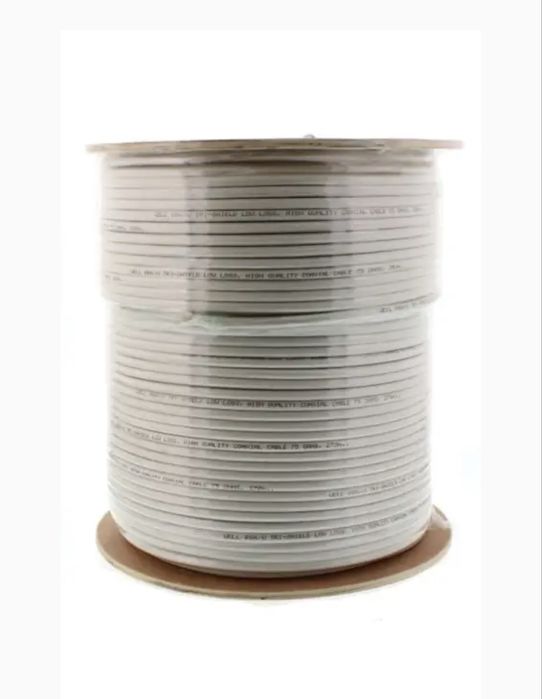 Cablu coaxial RG6, fire otel cuprat, triplu ecranat, 64X0.12mm AL+Folie Al, 305m/rola