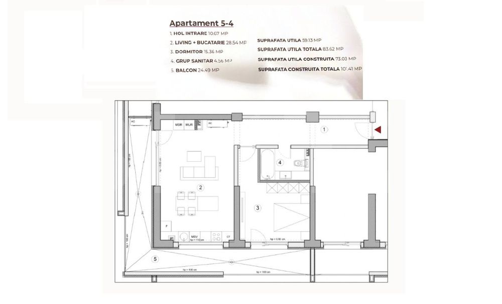 Apartament 2 camere, 83.62 mp intr-un ansamblu cu 0% Comision la Achiz — fotografia 2