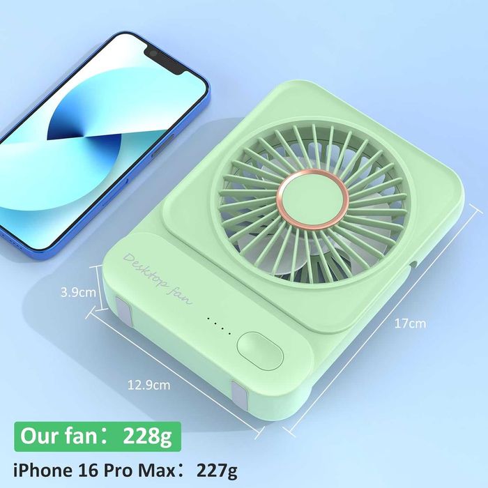 Ajgvq Настолен, мини, USB вентилатор с живот на батерията 12 часа