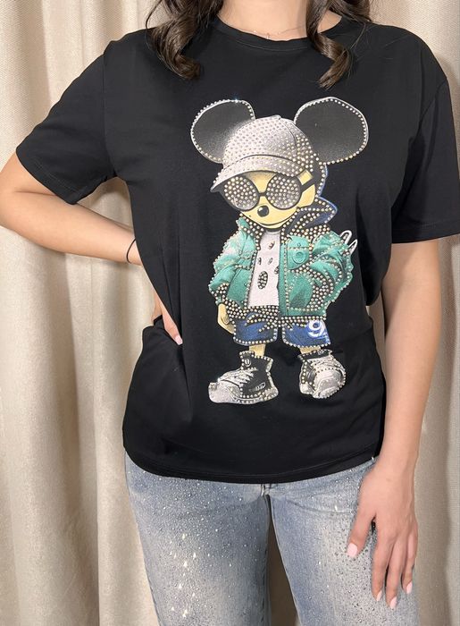 Tricou bumbac, imprimeu pietre, marimi S,M,L