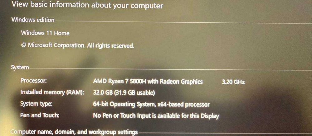 Лаптоп Lenovo Legion 16ACHg6, Ryzen 7 5800H , RTX 3070 , RAM 32GB, 1TB SSD , 2.5K 165Hz.