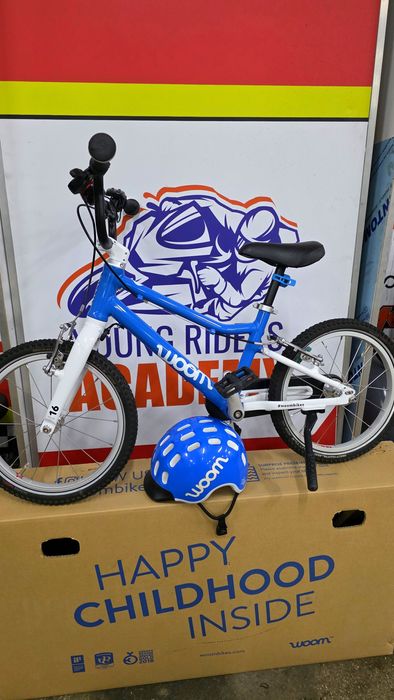 Bicicleta copii Woom 3 albastră + cască Woom