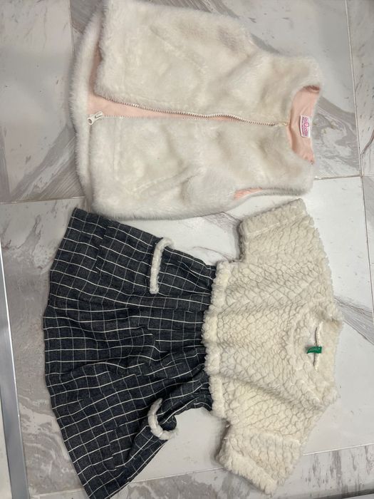 Benetton рокла и пухено елече 92