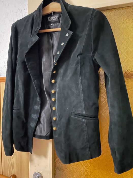 черно яке от естествен велур