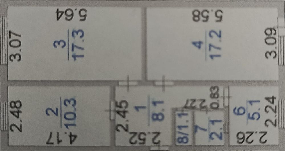 3х комнатная улучшенная квартира в центре 2 этаж, комнаты раздельные