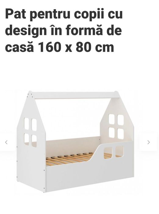 Pat copii forma de casuta 160×80 cm