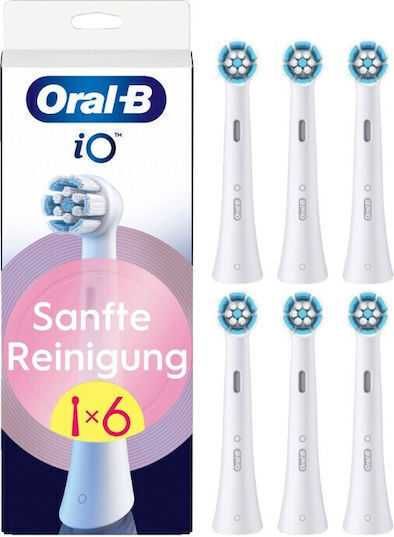 Rezerve periuta de dinti electrica Oral-B iO Gentle Care, compatibile doar cu seria iO, 6 buc, Alb