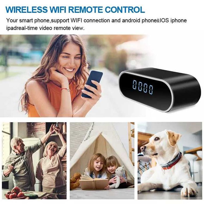 Скрита Камера LED Часовник Шпионска Мини Камера Таен Видеозапис Wi-Fi