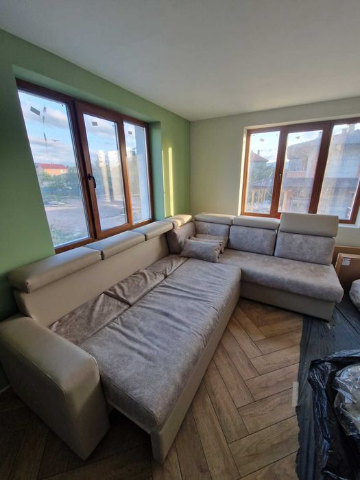 Чисто нов ъглов диван с ракла и функция сън