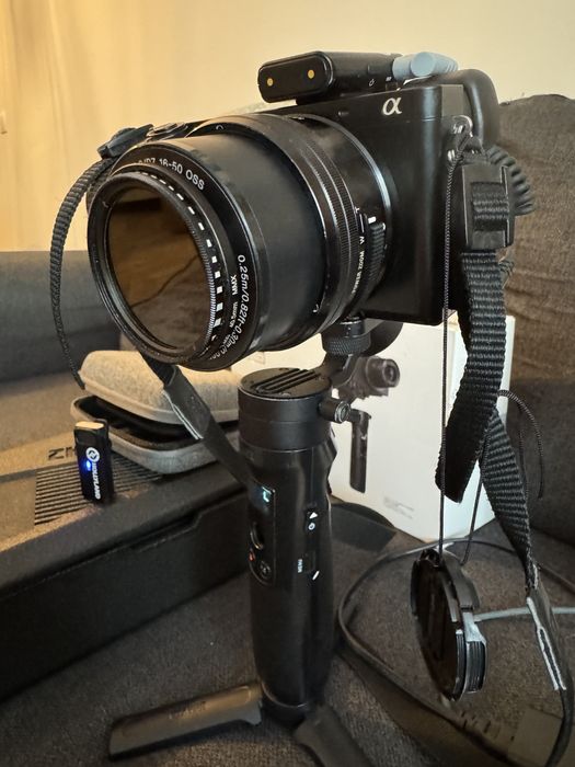 Комплект за видео/влог: Sony a6100 (2119 кадъра) + Crane-M2 + Hollyland Lark M1