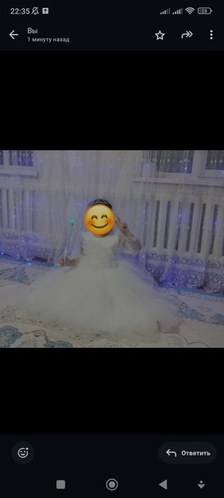 Детский белый платье