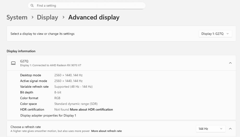 Monitor gaming Gigabyte G27Q 27" 2k 144hz 1ms
