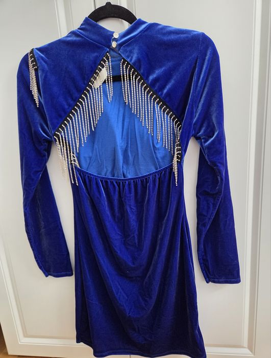 Rochie catifea albastru royal