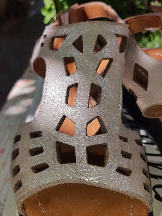 Sandale argintii platforma piele naturala 38 R&R Boutique, NOI