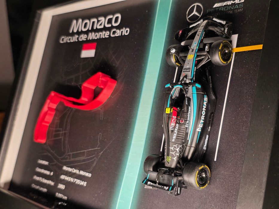Tablou F1 Circuit Monaco – Lewis Hamilton – Print 3D – 31x21 cm