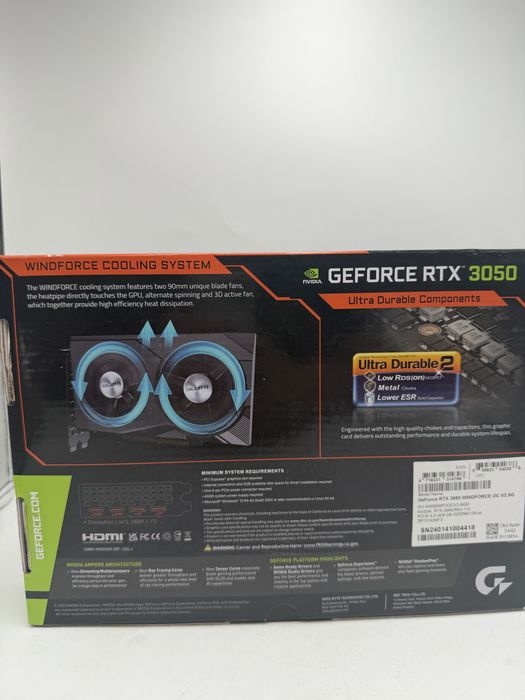 GeForce RTX™ 3050 WINDFORCE OC V2 8G Sigilata