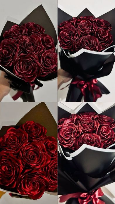 Букеты из атласных лент