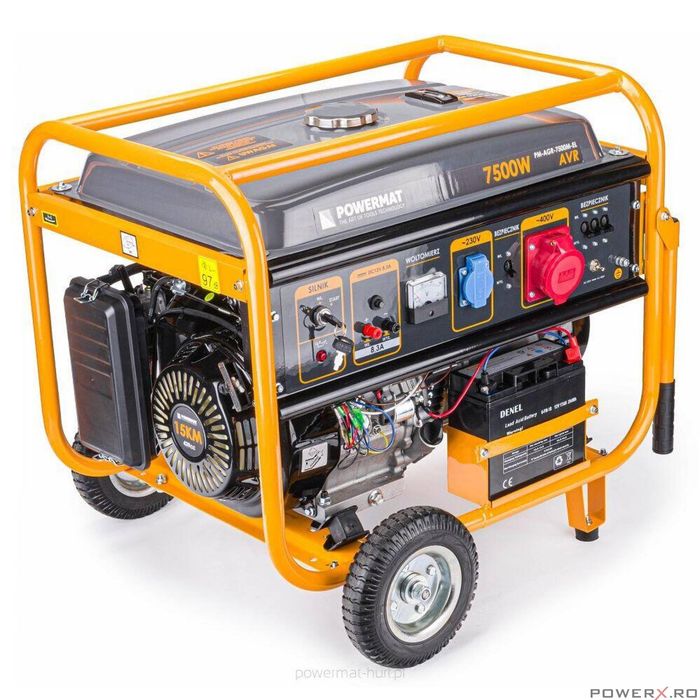 Generator curent electric 7500 W, 7.5 KW, 220 V, 380 V pornire la