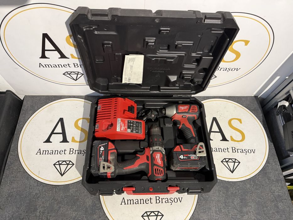 Set Filetante cu percutie Milwaukee M18 BPP2Q-402 4ah 18v