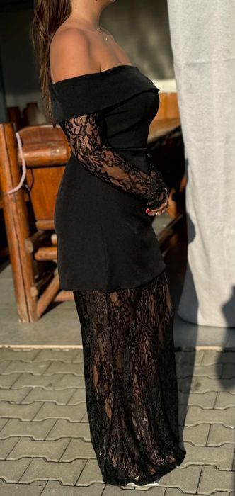Rochiță neagră elegantă cu dantelă