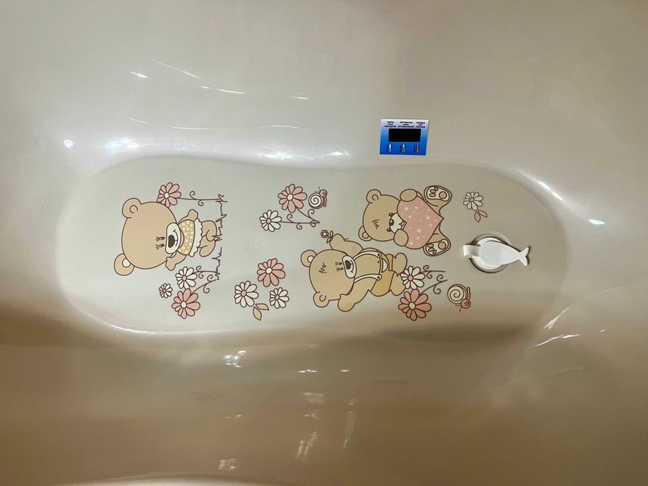 Бебешка вана с термометър, приставка и стойка Tega Baby Teddy Bear