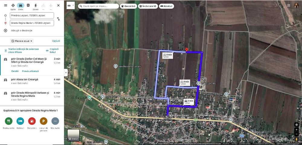 Vand Teren Intravilan + Extravilan Letcani 1 km Primarie