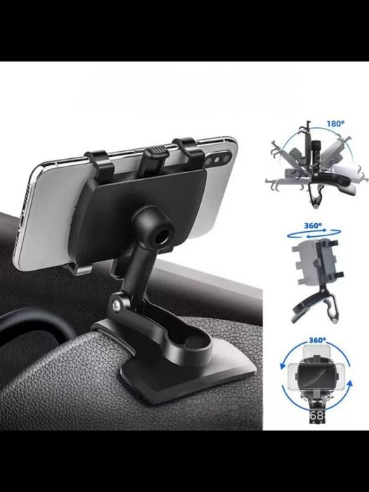 Авто держатель для телефона, выдвижной механизм, поворот 360