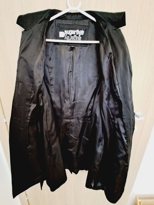 Palton Trenci satinat negru