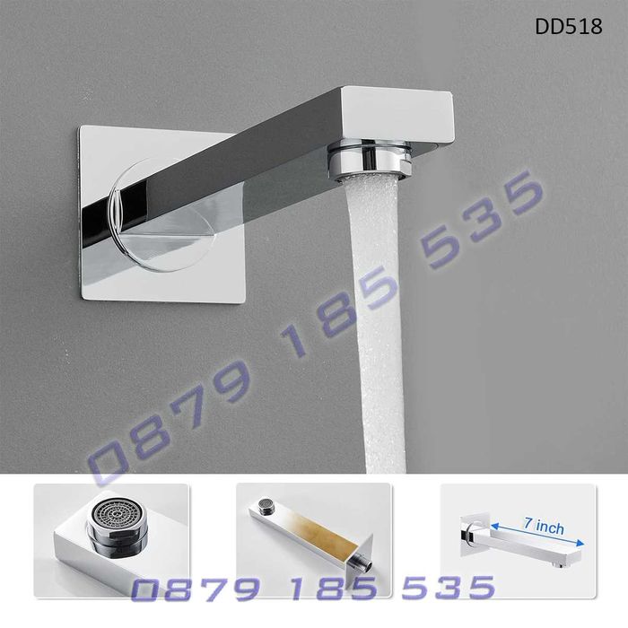 Луксозен душ система вграждане стенен смесител цвят хром слушалка пита