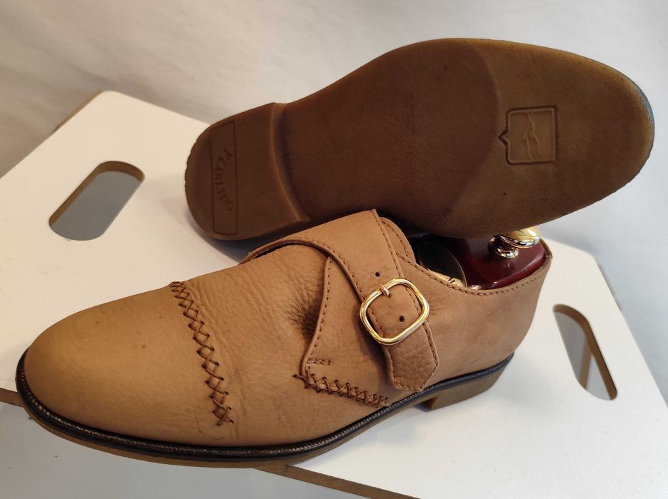 Pantofi single monk 39 premium Yearling piele naturala moale nappa