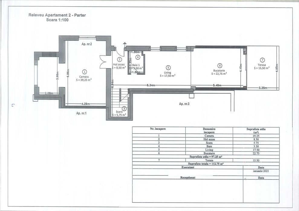 Apartament în vilă, Andrei Muresanu,  185 mp cu terasă și grădină