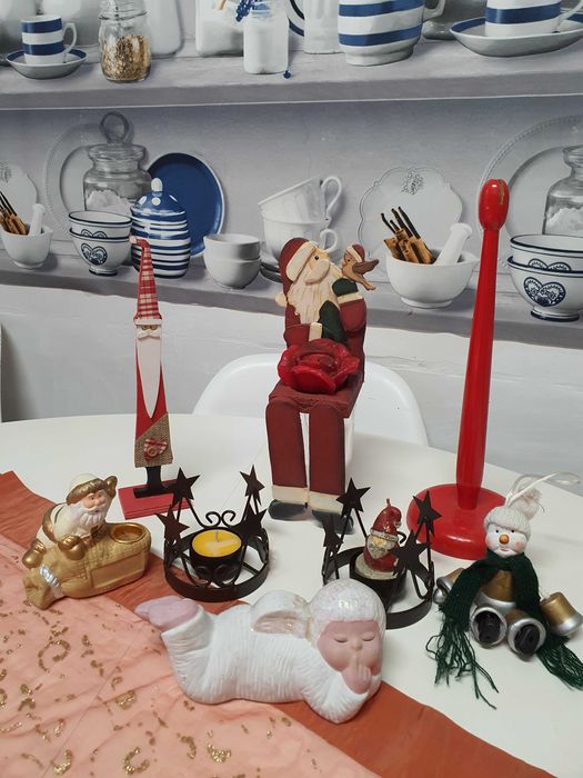 Mos Craciun, suport lumanari decoratiuni