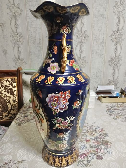 Большая напольная ваза 60 см в восточном стиле, интерьерный декор