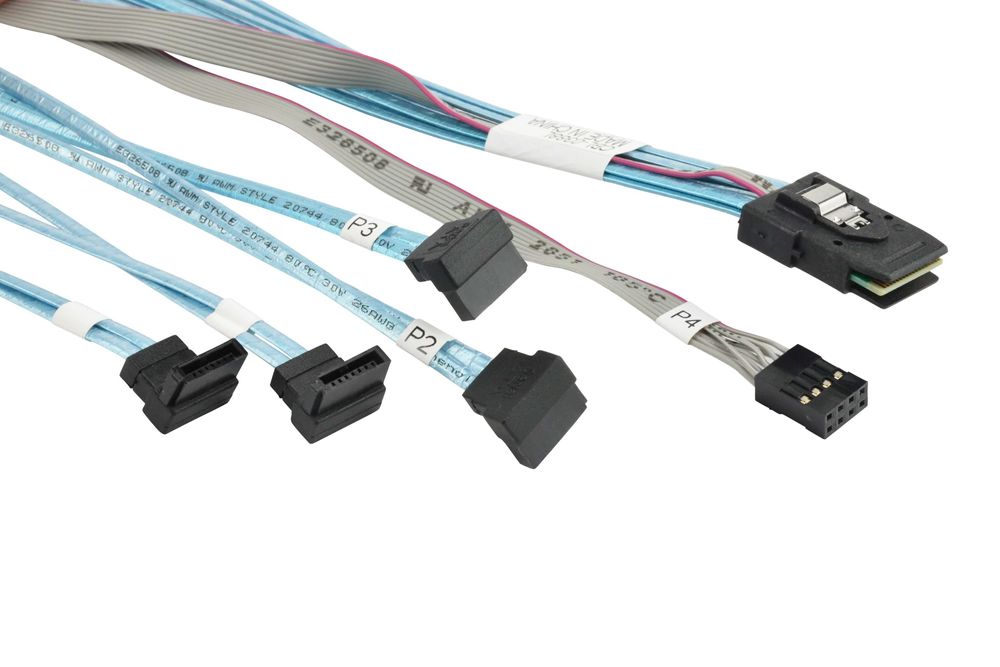 Supermicro CBL-0388L - SFF‑8087 to 4 SATA Right Angle 70/70/90/90cm