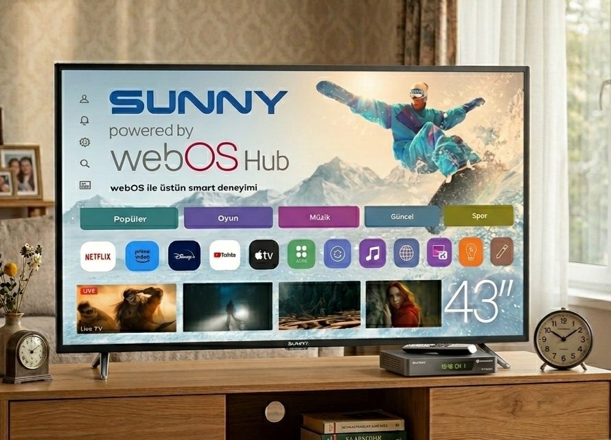 Телевизор Sunny SN32HMLN-W02S – 32" LED Smart TV с WebOS, Wi-Fi и DVB-