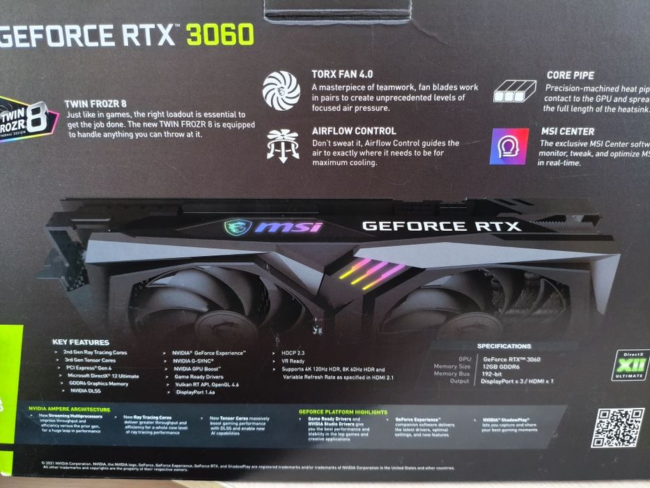 Видеокарта MSI RTX 3060 12гб