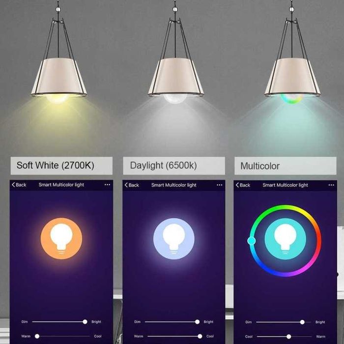 Wi-Fi интелигентна крушка 9W-E27 RGBCW, LED Димируема крушка, 20214253