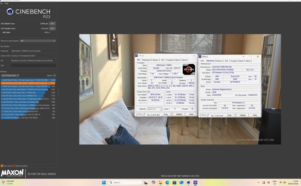 ASUS ROG STRIX B550-F GAMING + RYZEN 7 5800X 8-Core (4.7 GHz ) AM4